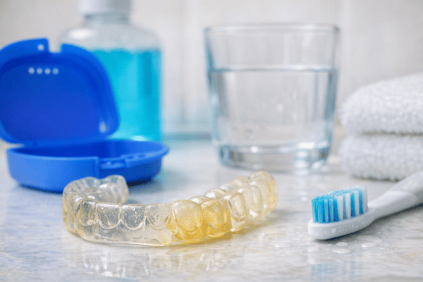 Night guard that's turning yellow.