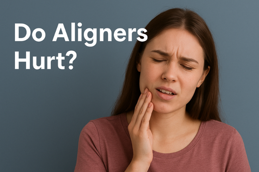 A patient suffering from aligner pain