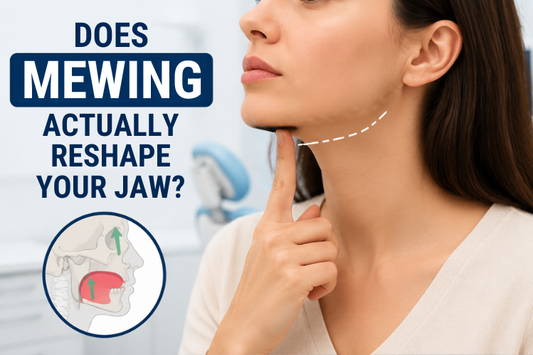 Girl checking if mewing has reshaped her jaw or not?