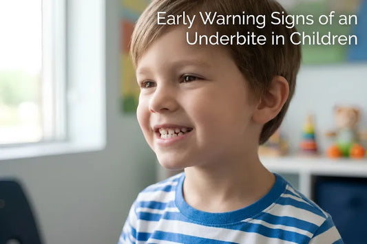 A photo of a child with an underbite. 