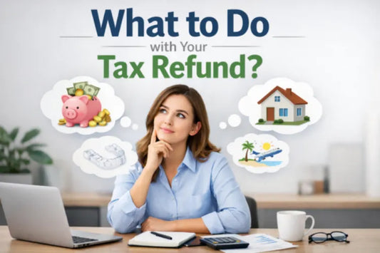 A girl wondering smart moves to use tax refund.