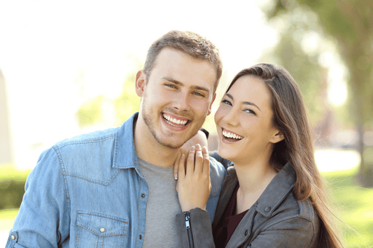 A couple with a confident smile